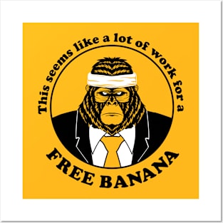 Business Gorilla Running for a Banana Posters and Art